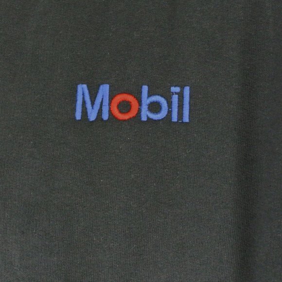 MOBIL Gas Station Oil Black Sweatshirt Employee Uniform S Small - Picture 5 of 10